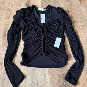 ASTR‎ the Label NWT Black Ruffle Long Sleeve Top Size M